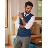 image:imageCOOFANDY Mens Sweater Vest Wool Blended Casual Sleeveless Knit PulloverDark Blue