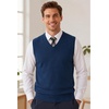 image:imageCOOFANDY Mens Sweater Vest Wool Blended Casual Sleeveless Knit PulloverDark Blue