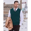 image:imageCOOFANDY Mens Sweater Vest Wool Blended Casual Sleeveless Knit PulloverDark Green