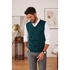 image:imageCOOFANDY Mens Sweater Vest Wool Blended Casual Sleeveless Knit PulloverDark Green