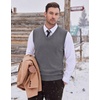 image:imageCOOFANDY Mens Sweater Vest Wool Blended Casual Sleeveless Knit PulloverGrey