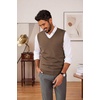 image:imageCOOFANDY Mens Sweater Vest Wool Blended Casual Sleeveless Knit PulloverLight Brown