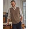 image:imageCOOFANDY Mens Sweater Vest Wool Blended Casual Sleeveless Knit PulloverLight Brown