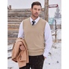 image:imageCOOFANDY Mens Sweater Vest Wool Blended Casual Sleeveless Knit PulloverOatmeal