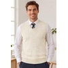 image:imageCOOFANDY Mens Sweater Vest Wool Blended Casual Sleeveless Knit PulloverWhite