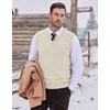 image:imageCOOFANDY Mens Sweater Vest Wool Blended Casual Sleeveless Knit PulloverWhite