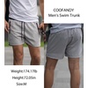 image:imageCOOFANDY Mens Swim Trunk Quick Dry Swimwear Mesh Lining Bathing SuitGrey and Black