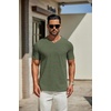image:imageCOOFANDY Mens T Shirts Short Sleeve Classic V Neck Casual Summer Basic TeeArmy Green