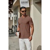 image:imageCOOFANDY Mens T Shirts Short Sleeve Classic V Neck Casual Summer Basic TeeBrown