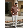 image:imageCOOFANDY Mens T Shirts Short Sleeve Classic V Neck Casual Summer Basic TeeBrown