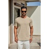 image:imageCOOFANDY Mens T Shirts Short Sleeve Classic V Neck Casual Summer Basic TeeKhaki