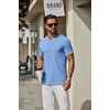 image:imageCOOFANDY Mens T Shirts Short Sleeve Classic V Neck Casual Summer Basic TeeLight Blue