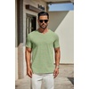 image:imageCOOFANDY Mens T Shirts Short Sleeve Classic V Neck Casual Summer Basic TeeLight Green