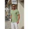 image:imageCOOFANDY Mens T Shirts Short Sleeve Classic V Neck Casual Summer Basic TeeLight Green