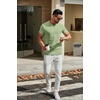 image:imageCOOFANDY Mens T Shirts Short Sleeve Classic V Neck Casual Summer Basic TeeLight Green