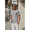 image:imageCOOFANDY Mens T Shirts Short Sleeve Classic V Neck Casual Summer Basic TeeLight Grey