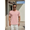 image:imageCOOFANDY Mens T Shirts Short Sleeve Classic V Neck Casual Summer Basic TeePink