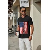 image:imageCOOFANDY Mens T Shirts Short Sleeve Classic V Neck Casual Summer Basic TeeYblack American Flag