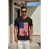 image:imageCOOFANDY Mens T Shirts Short Sleeve Classic V Neck Casual Summer Basic TeeYblack American Flag