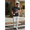 image:imageCOOFANDY Mens T Shirts Short Sleeve Classic V Neck Casual Summer Basic TeeYblack Independence Flag