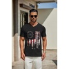 image:imageCOOFANDY Mens T Shirts Short Sleeve Classic V Neck Casual Summer Basic TeeYblack Independence Flag