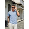 image:imageCOOFANDY Mens T Shirts Short Sleeve Soft Crew Neck Casual Basic Tee ShirtsLight Blue