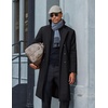 image:imageCOOFANDY Mens Trench Coat Double Breasted Long Pea Coat OvercoatBlack