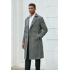 image:imageCOOFANDY Mens Trench Coat Double Breasted Long Pea Coat OvercoatBlack Plaid
