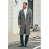 image:imageCOOFANDY Mens Trench Coat Double Breasted Long Pea Coat OvercoatBlack Plaid