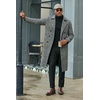 image:imageCOOFANDY Mens Trench Coat Double Breasted Long Pea Coat OvercoatBlack Plaid
