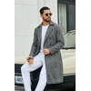 image:imageCOOFANDY Mens Trench Coat Double Breasted Long Pea Coat OvercoatBlack Plaid