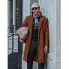 image:imageCOOFANDY Mens Trench Coat Double Breasted Long Pea Coat OvercoatBrown