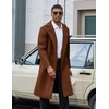 image:imageCOOFANDY Mens Trench Coat Double Breasted Long Pea Coat OvercoatBrown