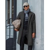 image:imageCOOFANDY Mens Trench Coat Double Breasted Long Pea Coat OvercoatDark Grey