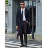 image:imageCOOFANDY Mens Trench Coat Double Breasted Long Pea Coat OvercoatNavy Blue