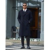 image:imageCOOFANDY Mens Trench Coat Double Breasted Long Pea Coat OvercoatNavy Blue