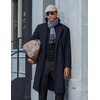 image:imageCOOFANDY Mens Trench Coat Double Breasted Long Pea Coat OvercoatNavy Blue