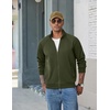 image:imageCOOFANDY Mens Zip Up Fleece Lined Sweatshirts Lightweight Sweater JacketsArmy Green