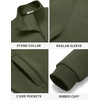 image:imageCOOFANDY Mens Zip Up Fleece Lined Sweatshirts Lightweight Sweater JacketsArmy Green