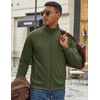 image:imageCOOFANDY Mens Zip Up Fleece Lined Sweatshirts Lightweight Sweater JacketsArmy Green