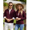 image:imageCOOFANDY Mens Zip Up Fleece Lined Sweatshirts Lightweight Sweater JacketsBurgundy
