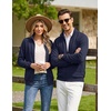 image:imageCOOFANDY Mens Zip Up Fleece Lined Sweatshirts Lightweight Sweater JacketsDark Navy