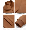 image:imageCOOFANDY Mens Zip Up Fleece Lined Sweatshirts Lightweight Sweater JacketsLight Brown