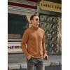 image:imageCOOFANDY Mens Zip Up Fleece Lined Sweatshirts Lightweight Sweater JacketsLight Brown