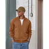 image:imageCOOFANDY Mens Zip Up Fleece Lined Sweatshirts Lightweight Sweater JacketsLight Brown