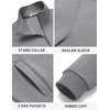 image:imageCOOFANDY Mens Zip Up Fleece Lined Sweatshirts Lightweight Sweater JacketsLight Gray