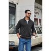 image:imageCOOFANDY Mens Zip Up Sweatshirt Casual Lightweight Jackets Full Zip SweaterBlack