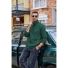 image:imageCOOFANDY Mens Zip Up Sweatshirt Casual Lightweight Jackets Full Zip SweaterGreen
