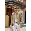 image:imageCOOFANDY Mens Zip Up Sweatshirt Casual Lightweight Jackets Full Zip SweaterKhaki