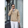 image:imageCOOFANDY Mens Zip Up Sweatshirt Casual Lightweight Jackets Full Zip SweaterKhaki